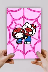 A5 Love Hello Kitty & Spiderman Baskılı Defter