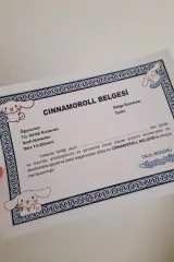 A4 Cinnamoroll Takdir Belgesi A4 Boyutunda Kişiselleştirilebilir
