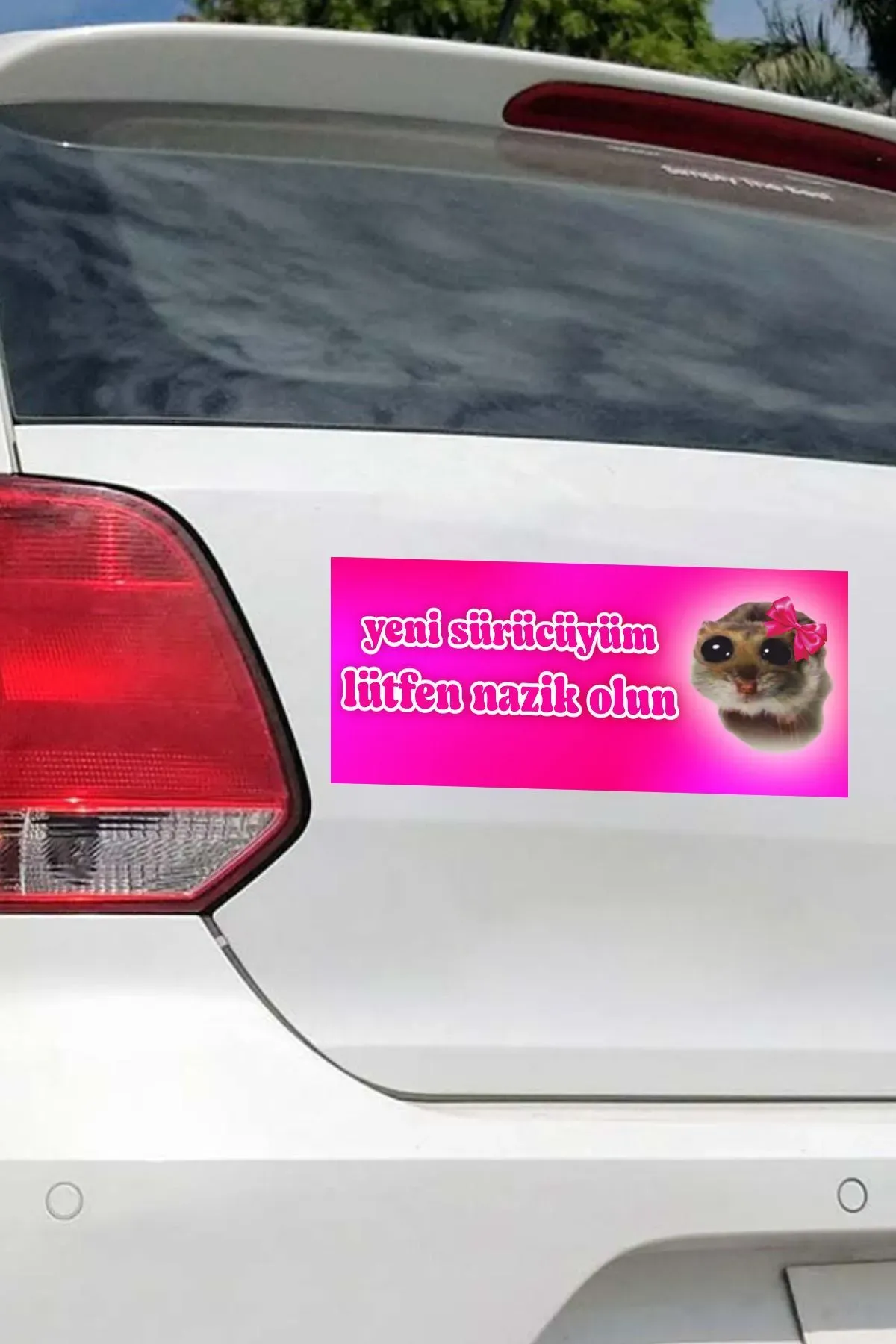 Pembe Üzgün Hamster Araba Magnet Aksesuar