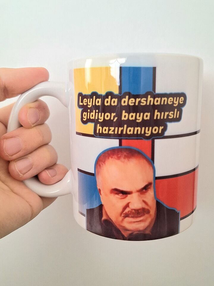 Leyla Dershaneye Gidiyor Yaprak Dökümü Baskılı Kupa Bardak
