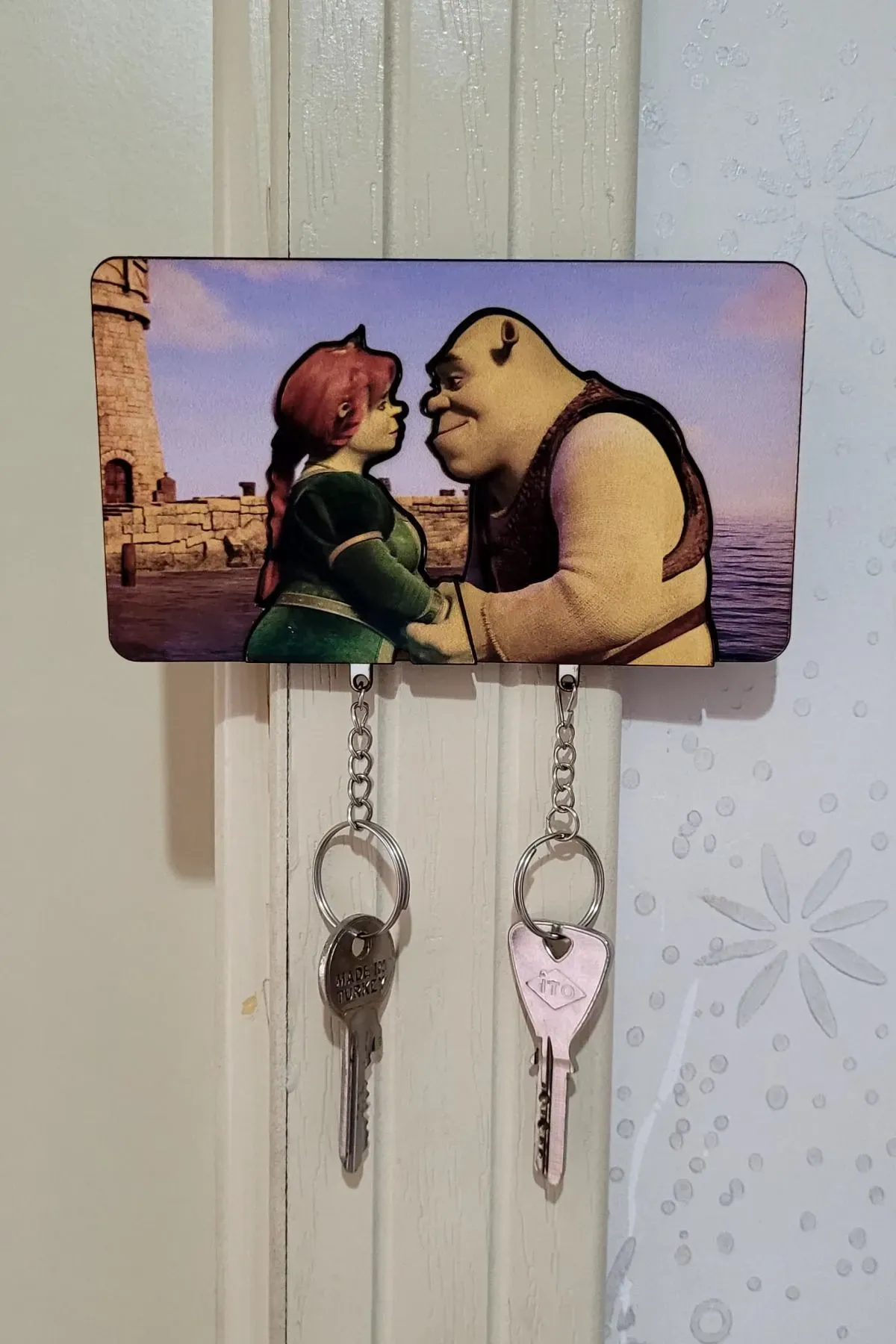 2’li Kapı Askılı Anahtarlık Seti Shrek ve Fiona Çift - Sevgili Set