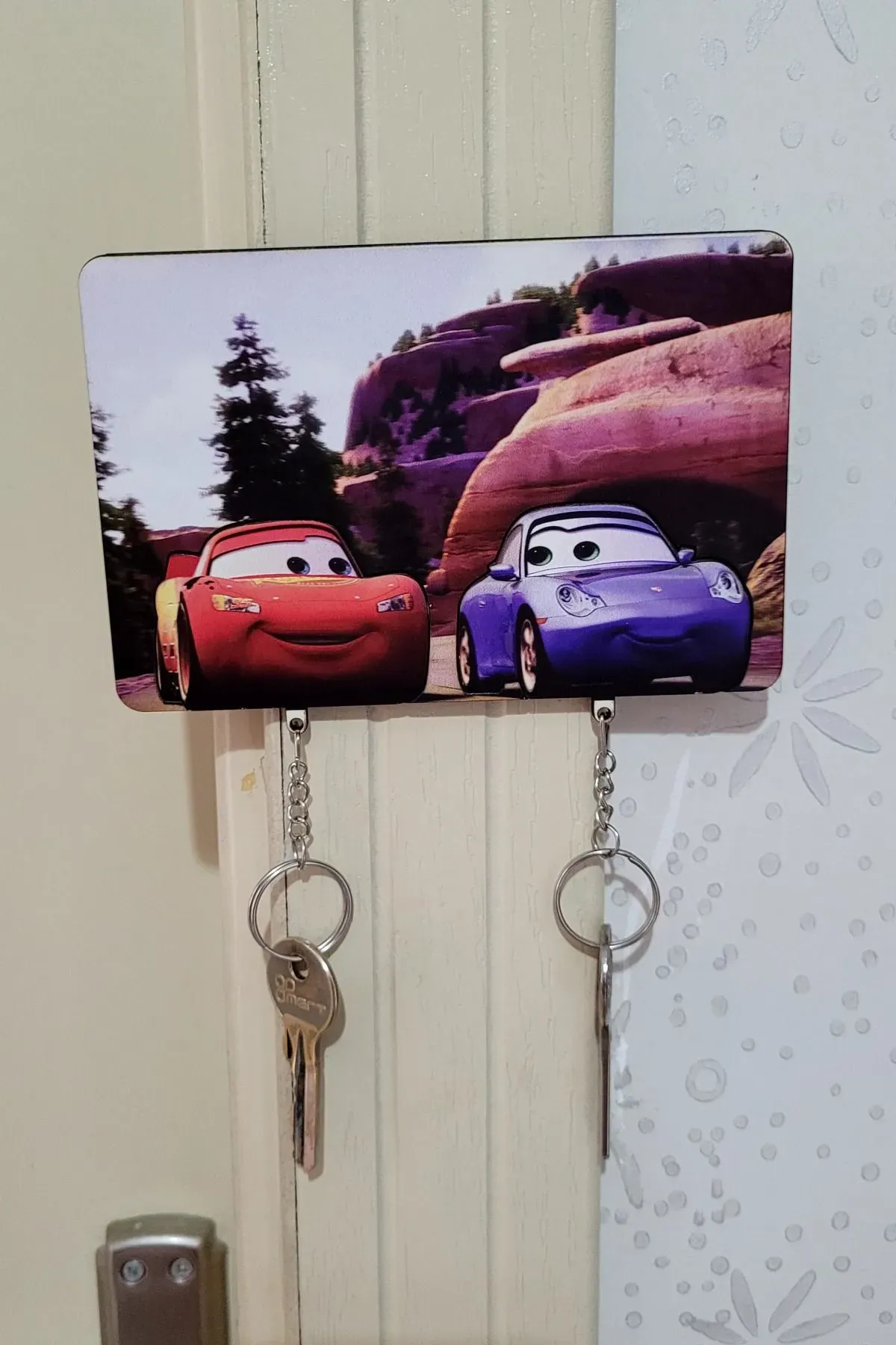 2’li Kapı Askılı Anahtarlık Seti Mcqueen ve Sally Çift - Sevgili Set