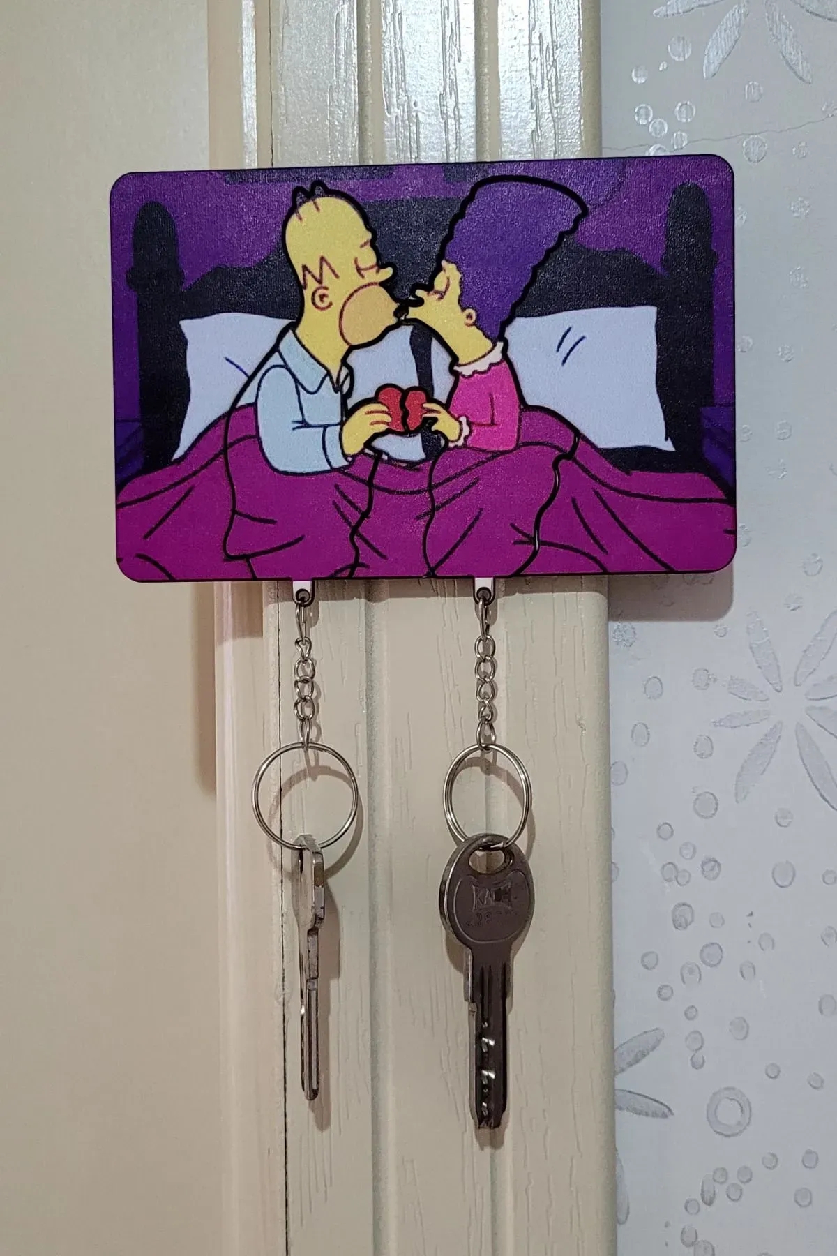 2’li Kapı Askılı Anahtarlık Seti Simpsons Homer Marge Çifti - Sevgili Set