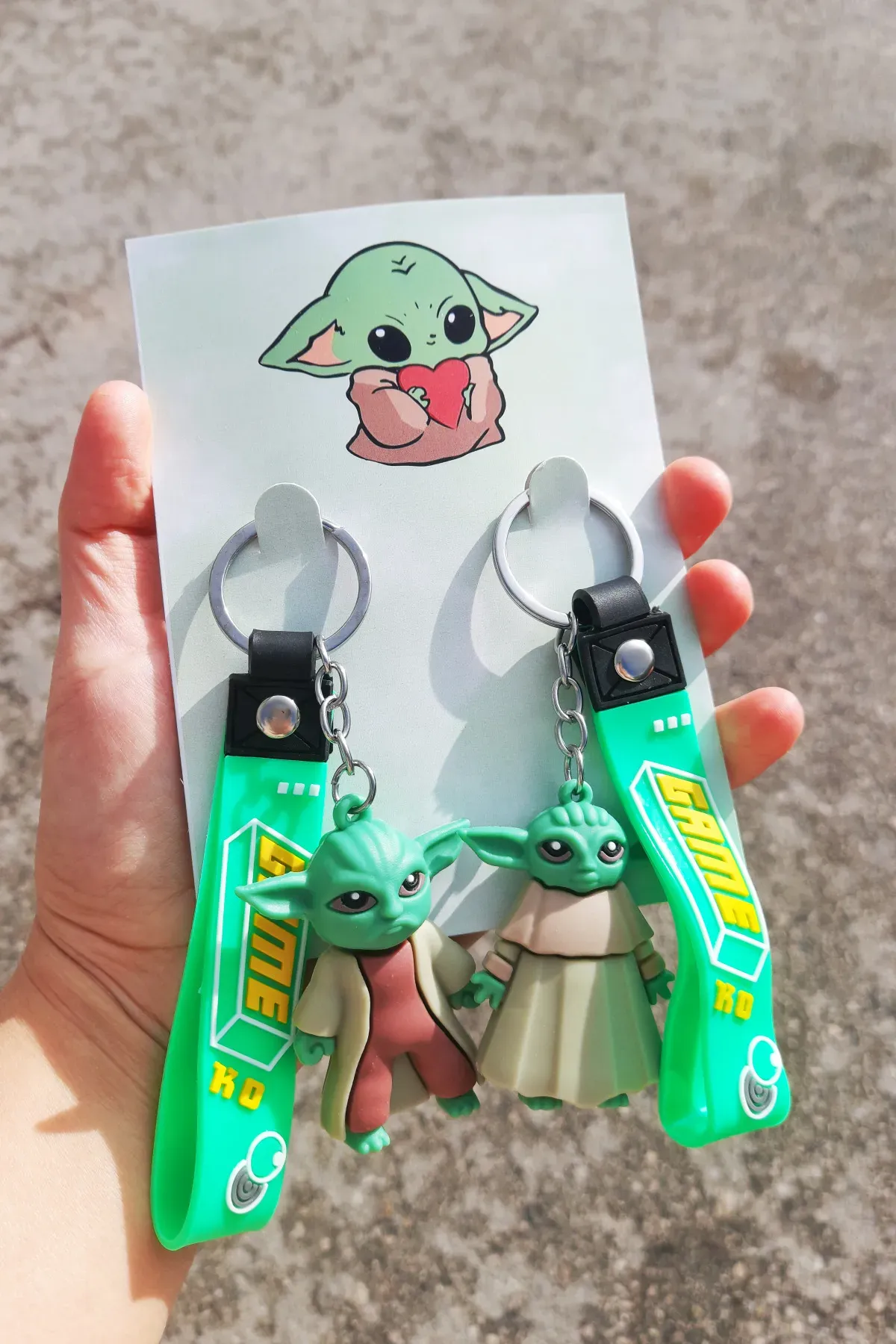 Yoda ve Kız Arkadaşı Sevgililer Özel Ambalajlı 2’li 3D Anahtarlık Seti