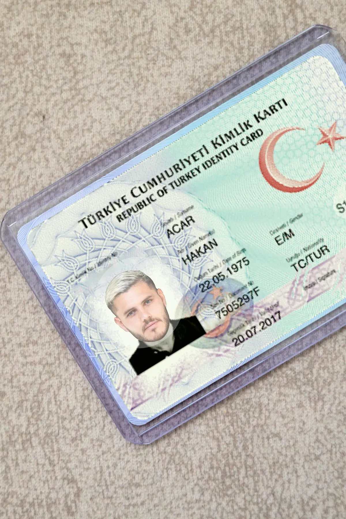 Mauro Icardi Şeffaf Kimlik Kılıfı - Ehliyet, Nufüs Cüzdanı, Okul Kartı, Akbil Kılıfı