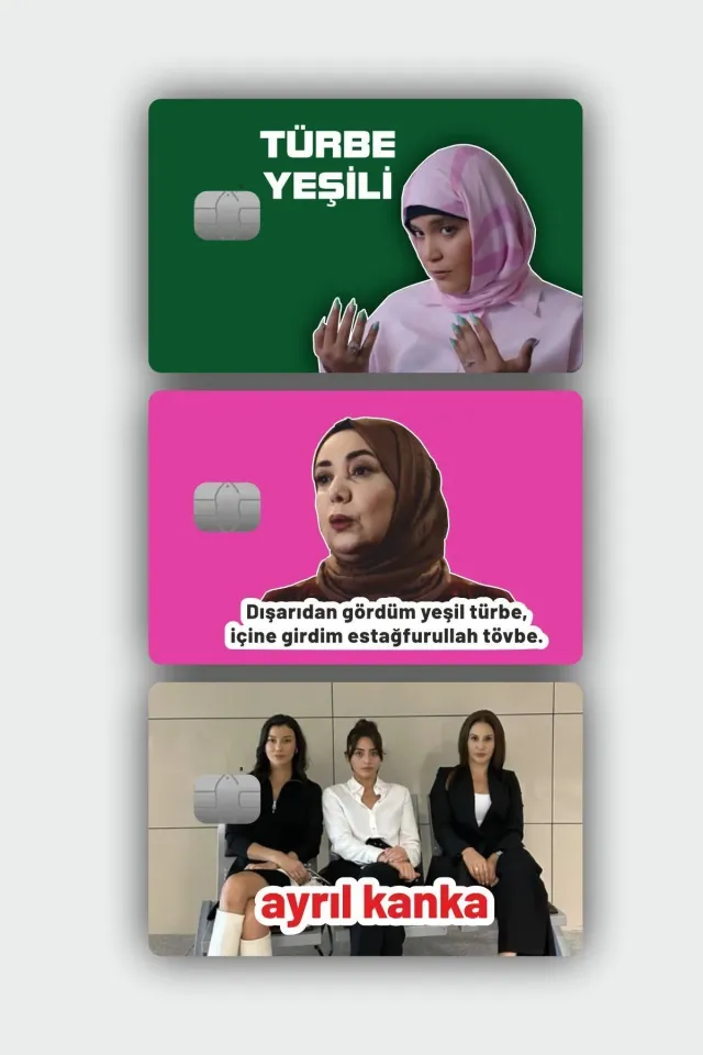 3 Adet Kızılcık Şerbeti Replik Kart Kaplama Etiketi