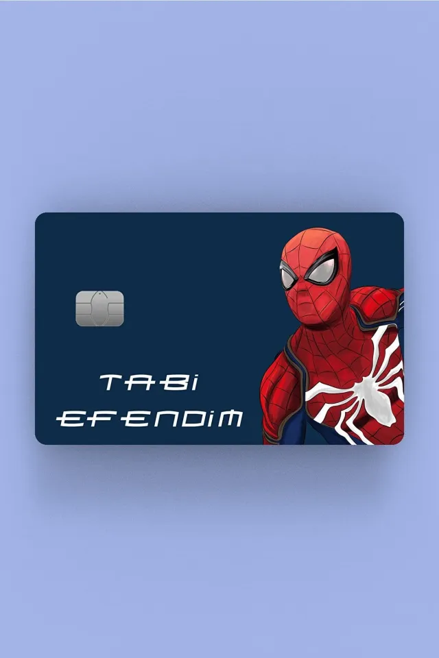 Tabi Efendim Spiderman Kart Kaplama Etiketi
