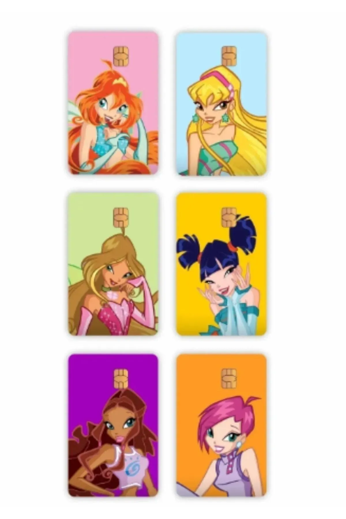 Winx Perileri 6 Adet Kart Kaplama Etiketi