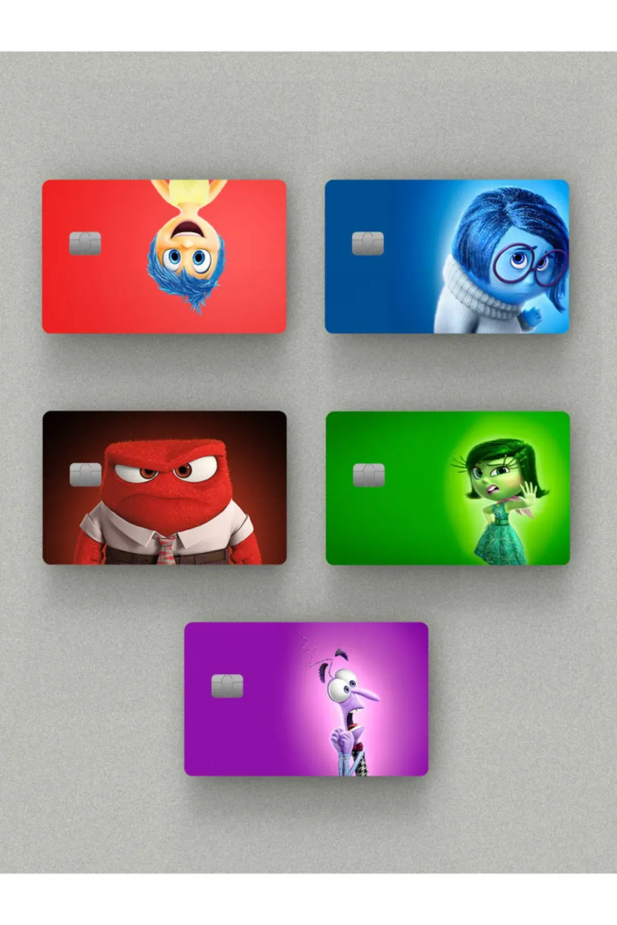 5 Adet Ters Yüz ''Inside Out'' Kart Kaplama Etiketi