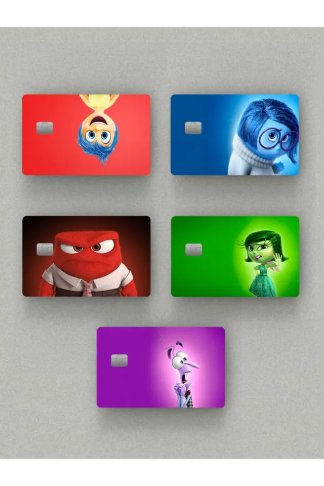 5 Adet Ters Yüz ''Inside Out'' Kart Kaplama Etiketi