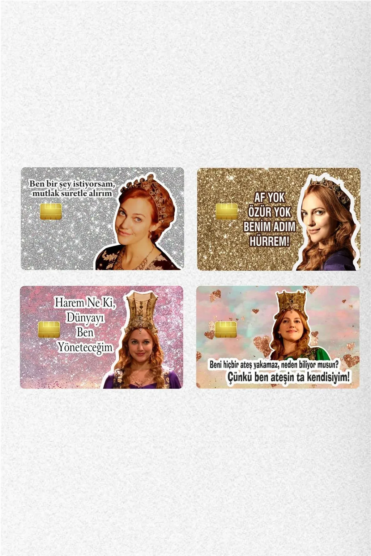 4 Adet Hürrem Sultan Kart Kaplama Etiketi