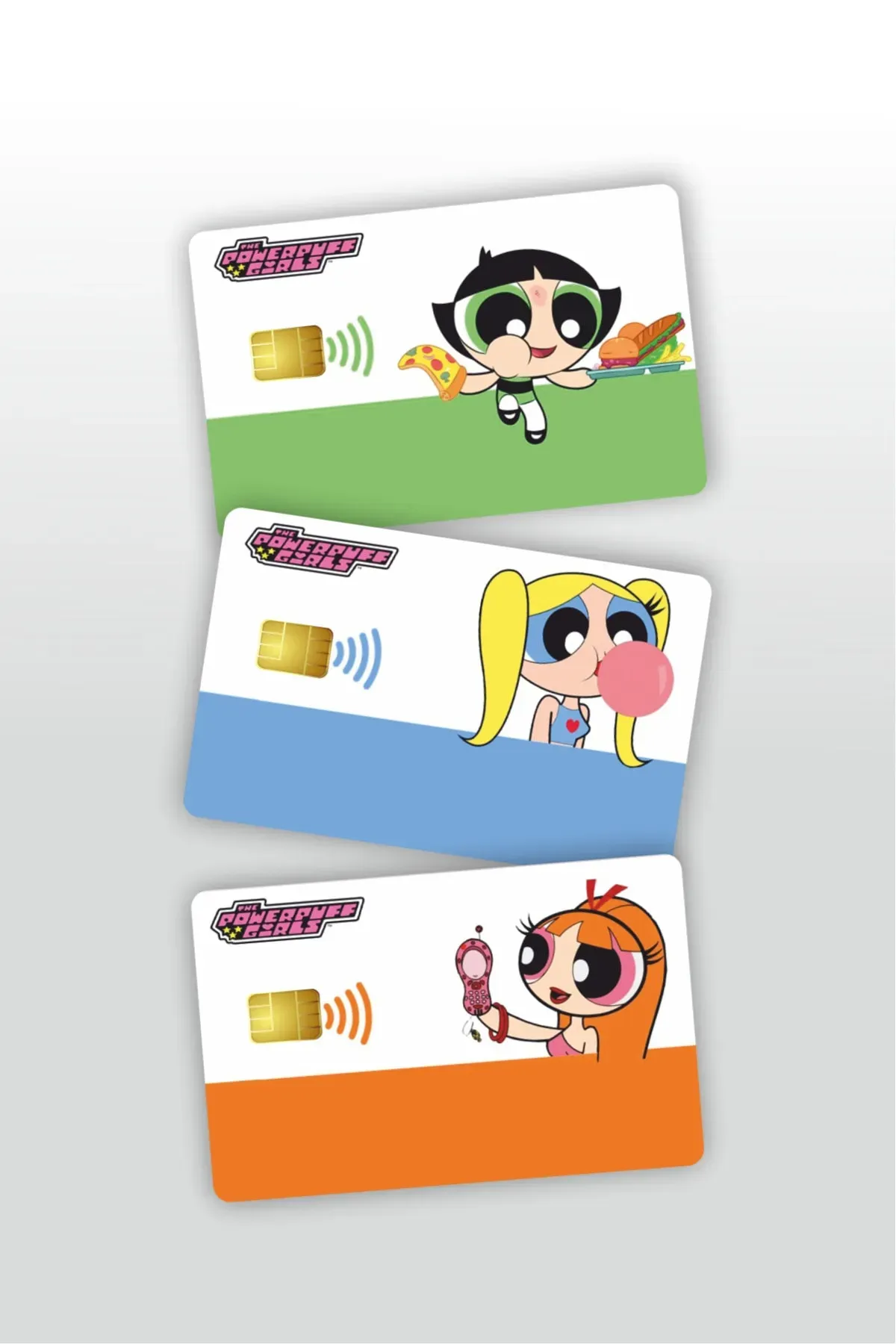 3'lü Powerpuff Girls Kart Kaplama Etiketi