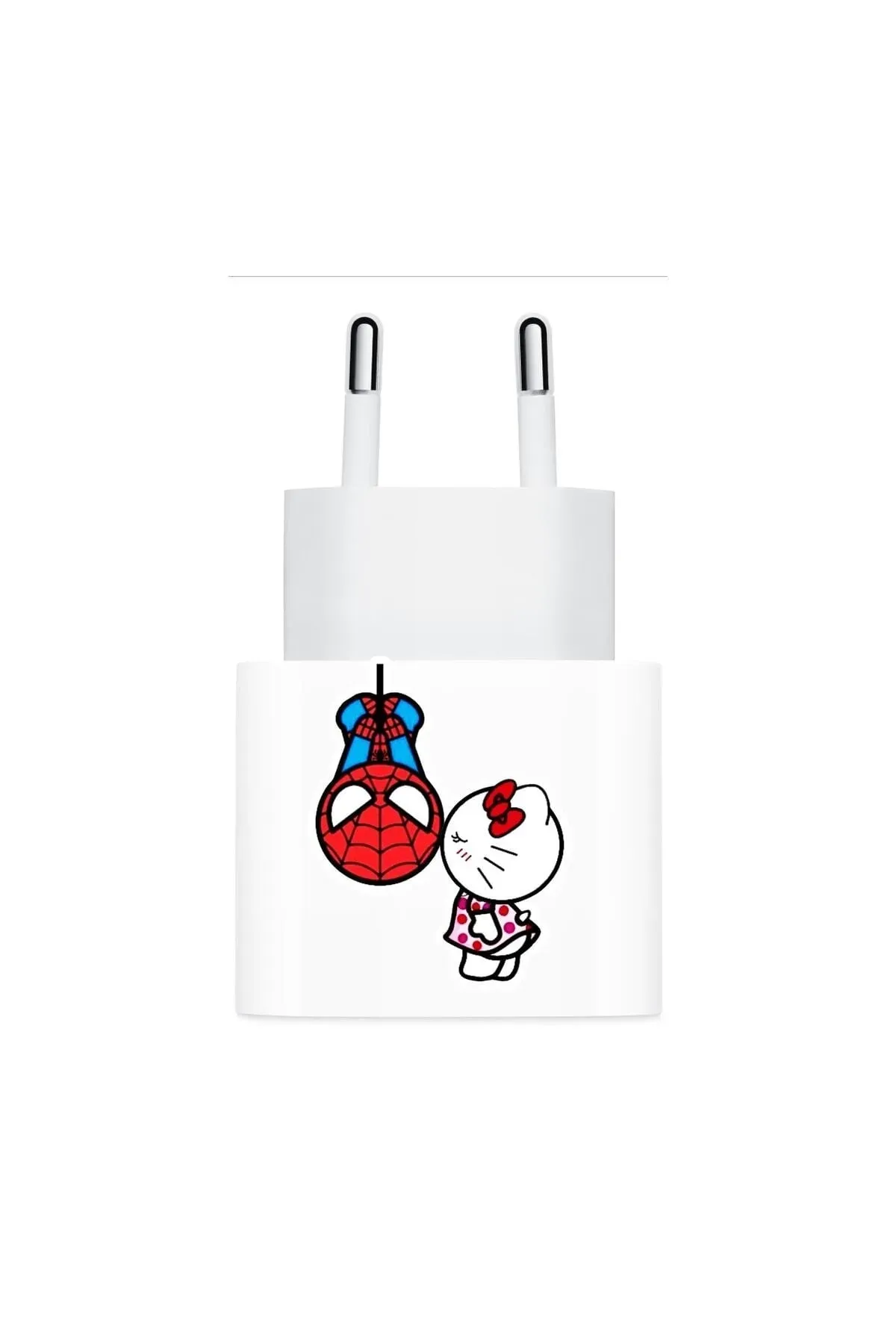 Spiderman ve Hello Kitty Love - Şarj Aleti Kaplaması