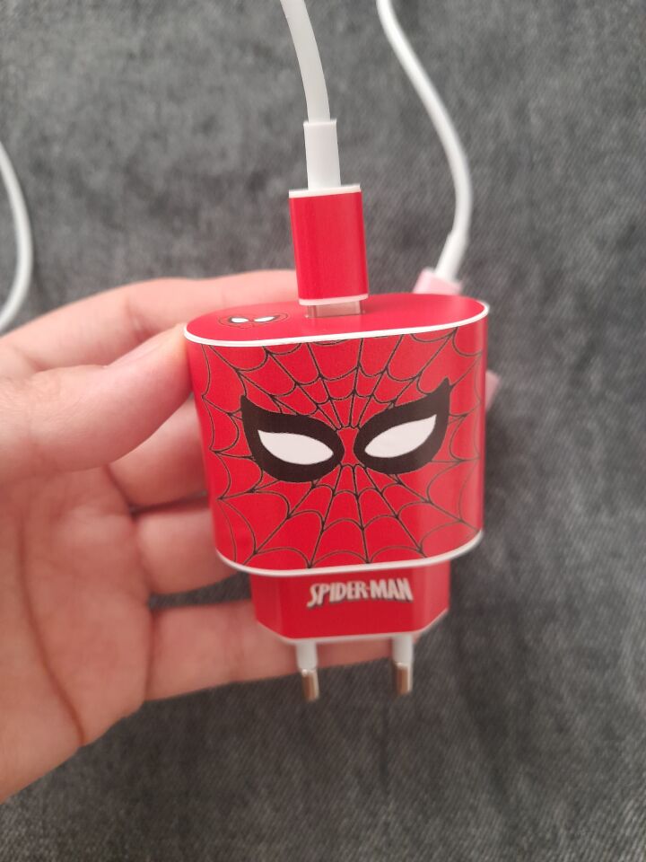 2'li iPhone 20W Şarj Aleti Kaplaması - Spiderman Hello Kitty