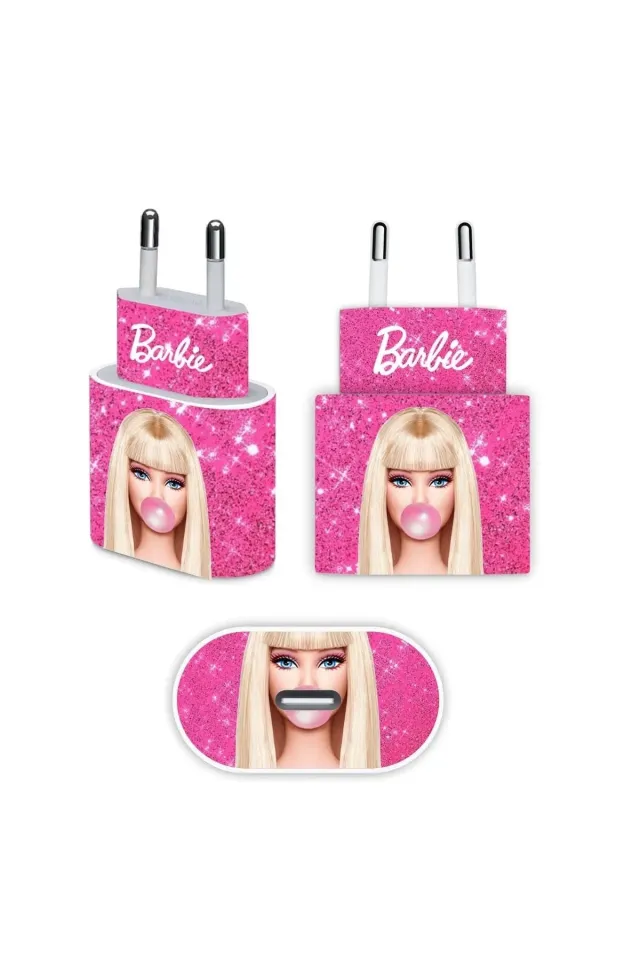 Iphone 20w Uyumlu Barbie Sakızlı Baskılı Full Kaplama Şarj Etiketi