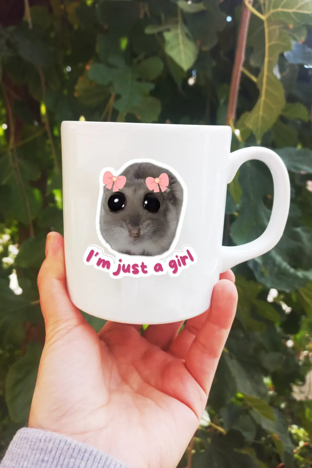 I Am Just A Girl Üzgün Hamster Kupa Bardak