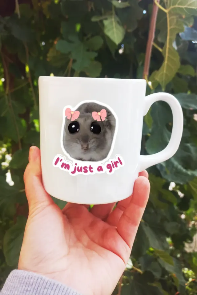I Am Just A Girl Üzgün Hamster Kupa Bardak