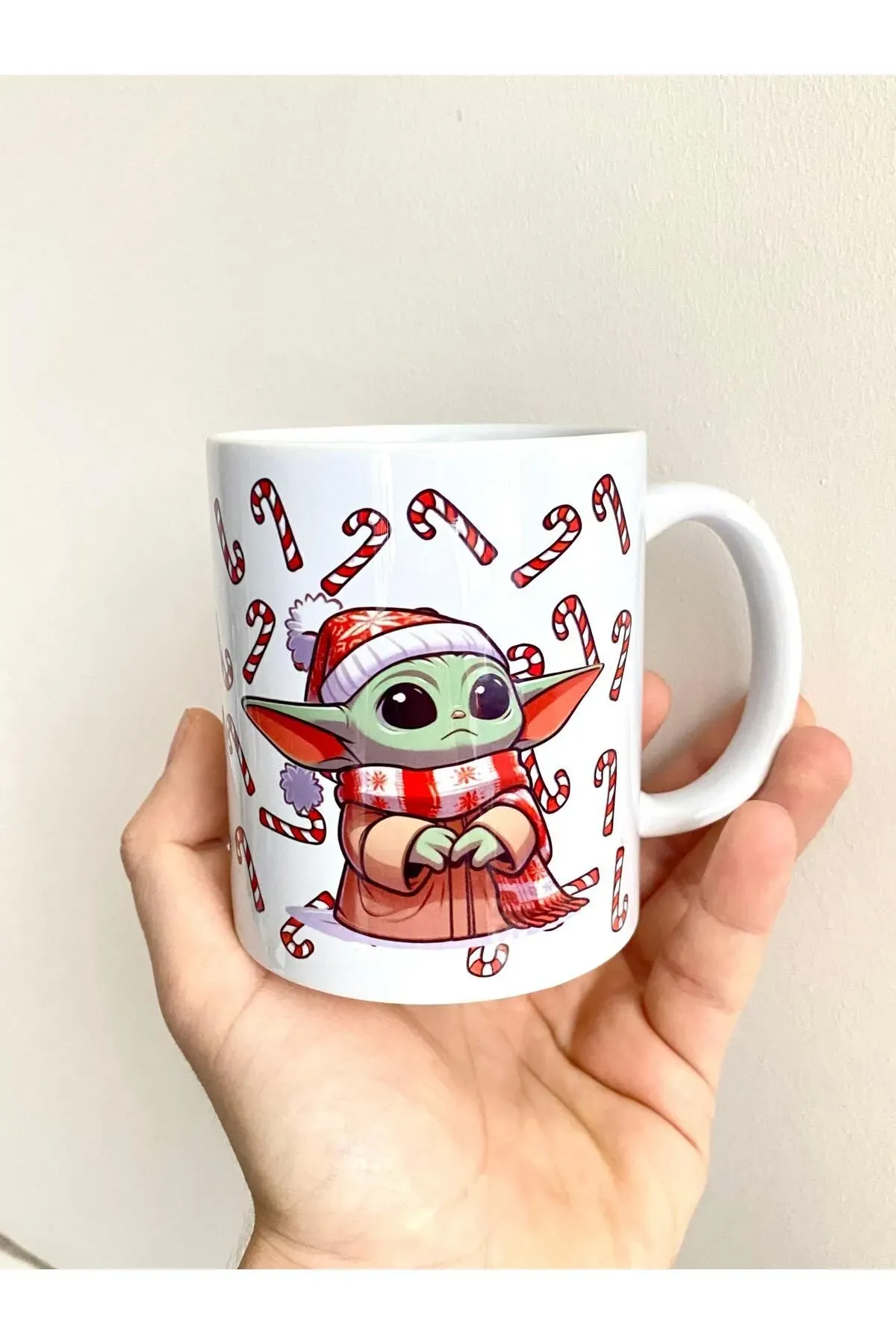 Yılbaşı Özel Beybi Yoda Kolaj Hediyelik Kupa Bardak