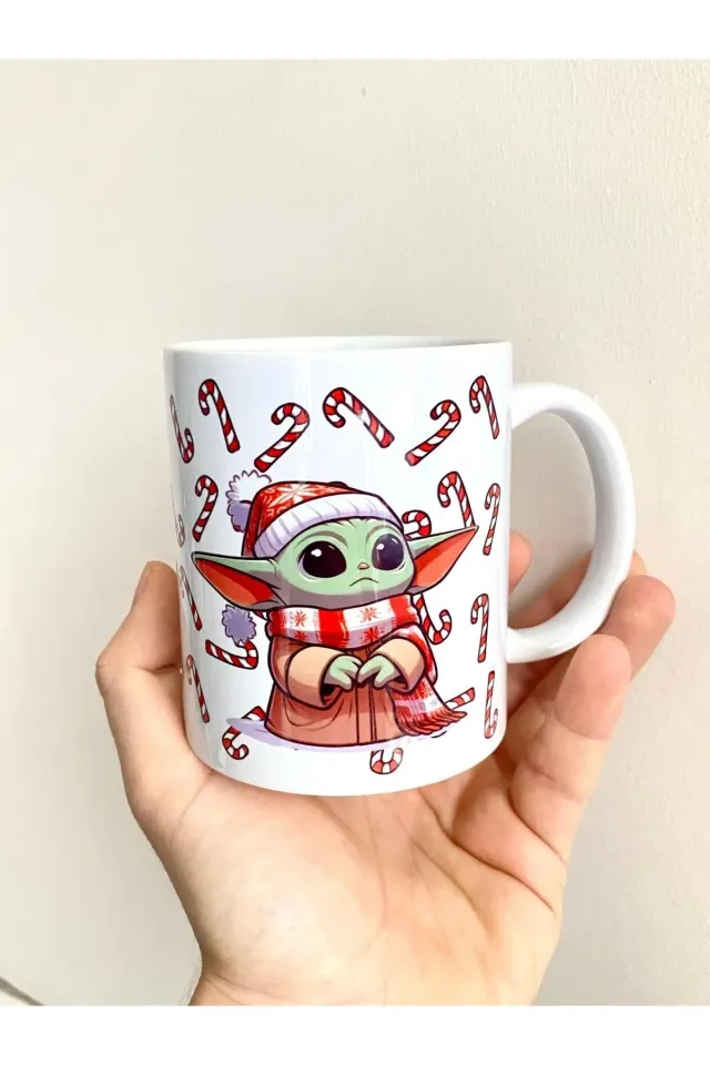 Yılbaşı Özel Beybi Yoda Kolaj Hediyelik Kupa Bardak