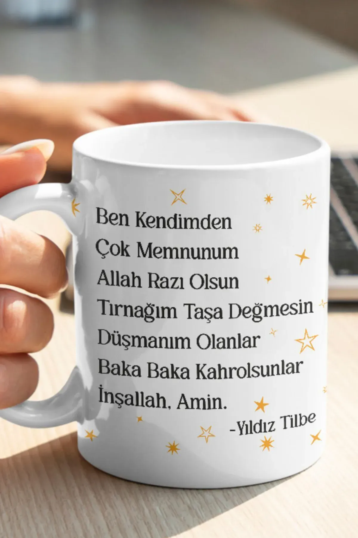 Ben Kendimden Çok Memnunum Yıldız Tılbe Kupa Bardak