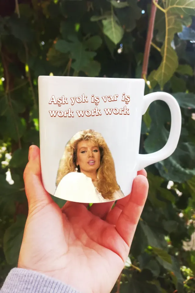 Aşk Yok İş var İş Work Baskılı Kupa Bardak