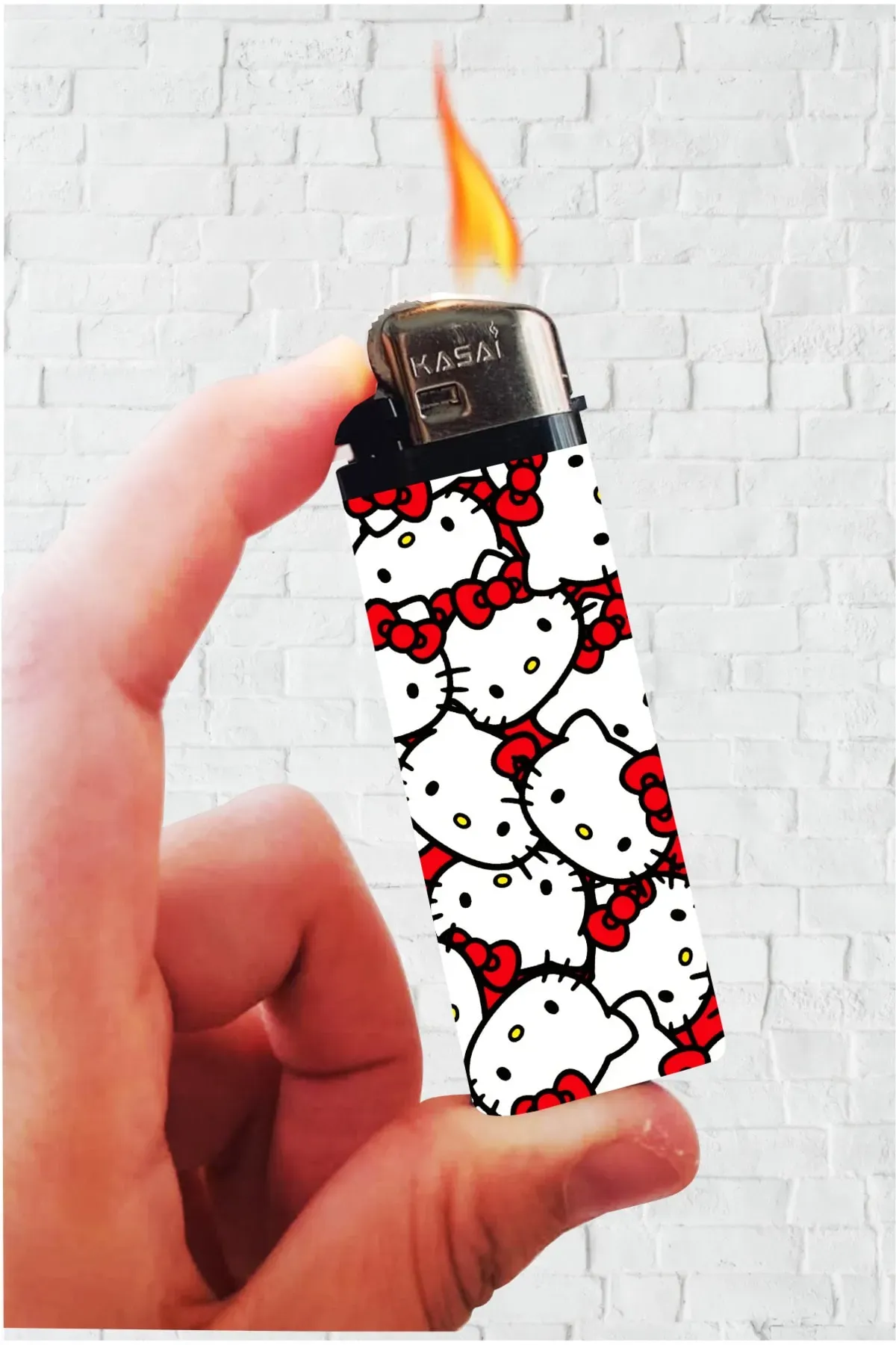 Sevimli Kafalar Hello Kitty  Full Kaplamalı Çakmak