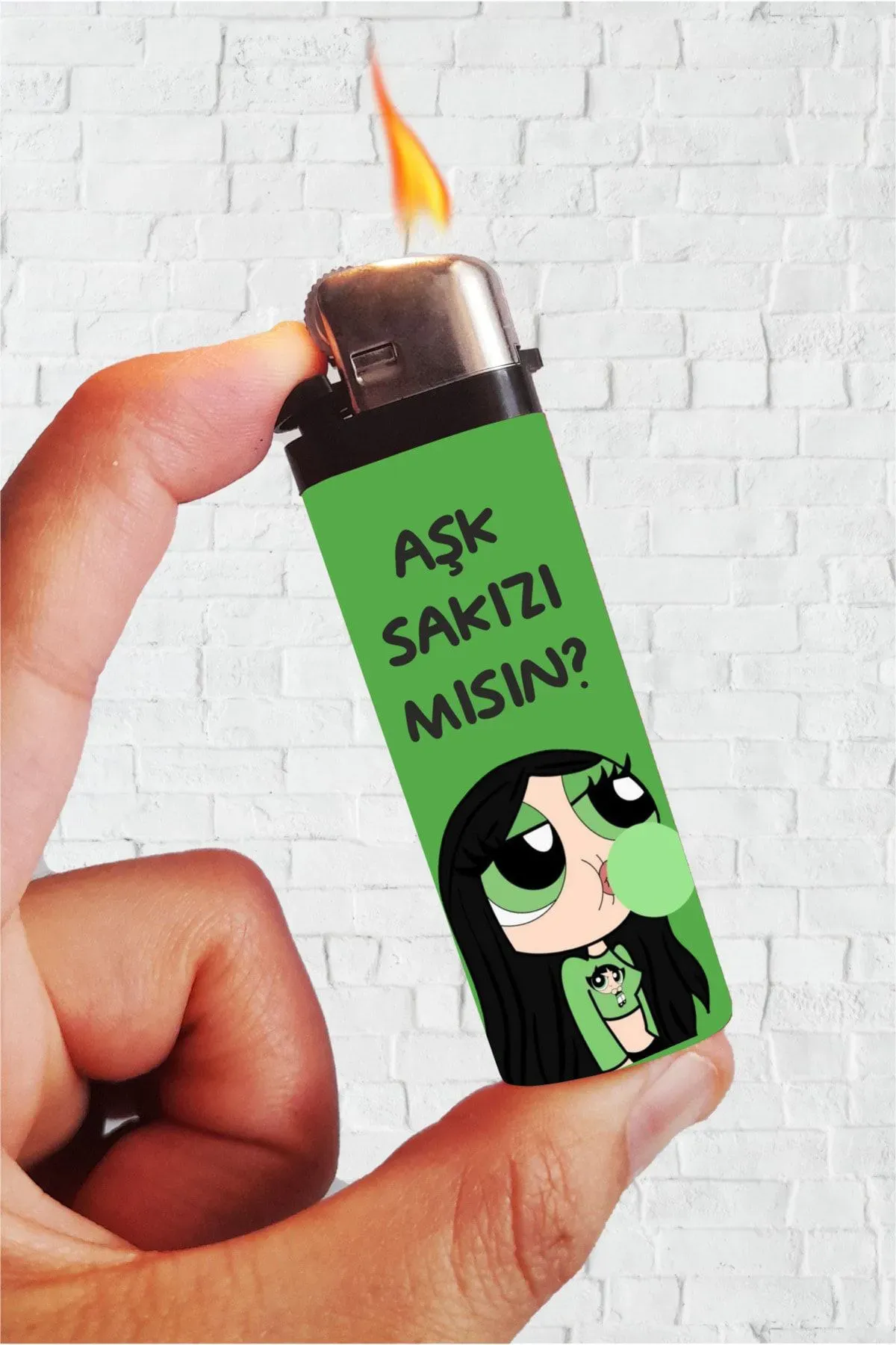 Aşk Sakızı Mısın PG - ButterCup Full Kaplamalı Çakmak
