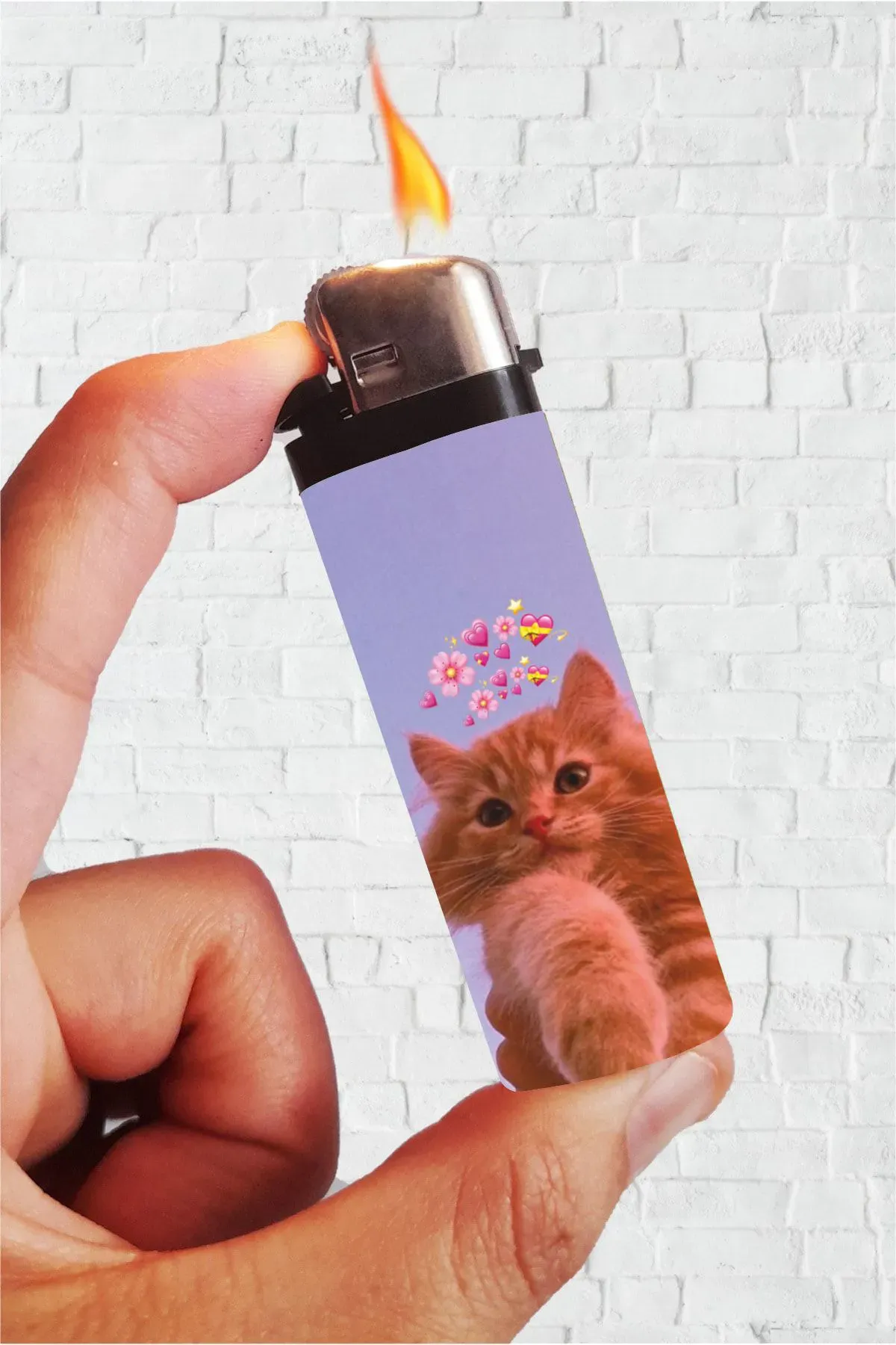 Kedi Emojili Cat Full Kaplamalı Çakmak