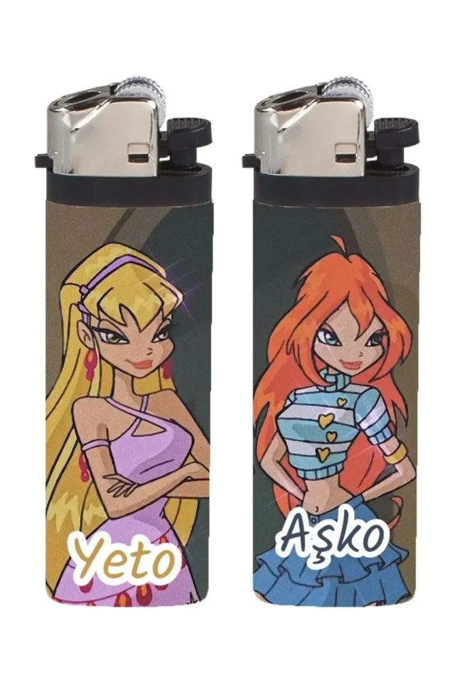 2'li Winx Bloom ve Stella Best Friend Full Kaplamalı Çakmak