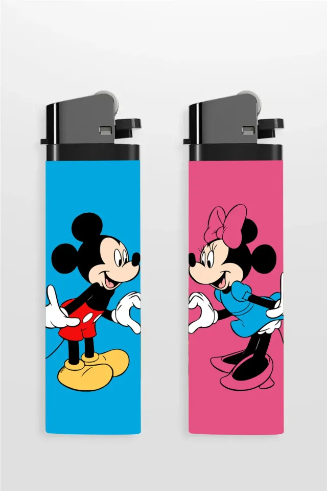 2'li Mickey Mouse & Minnie Full Kaplamalı Çakmak