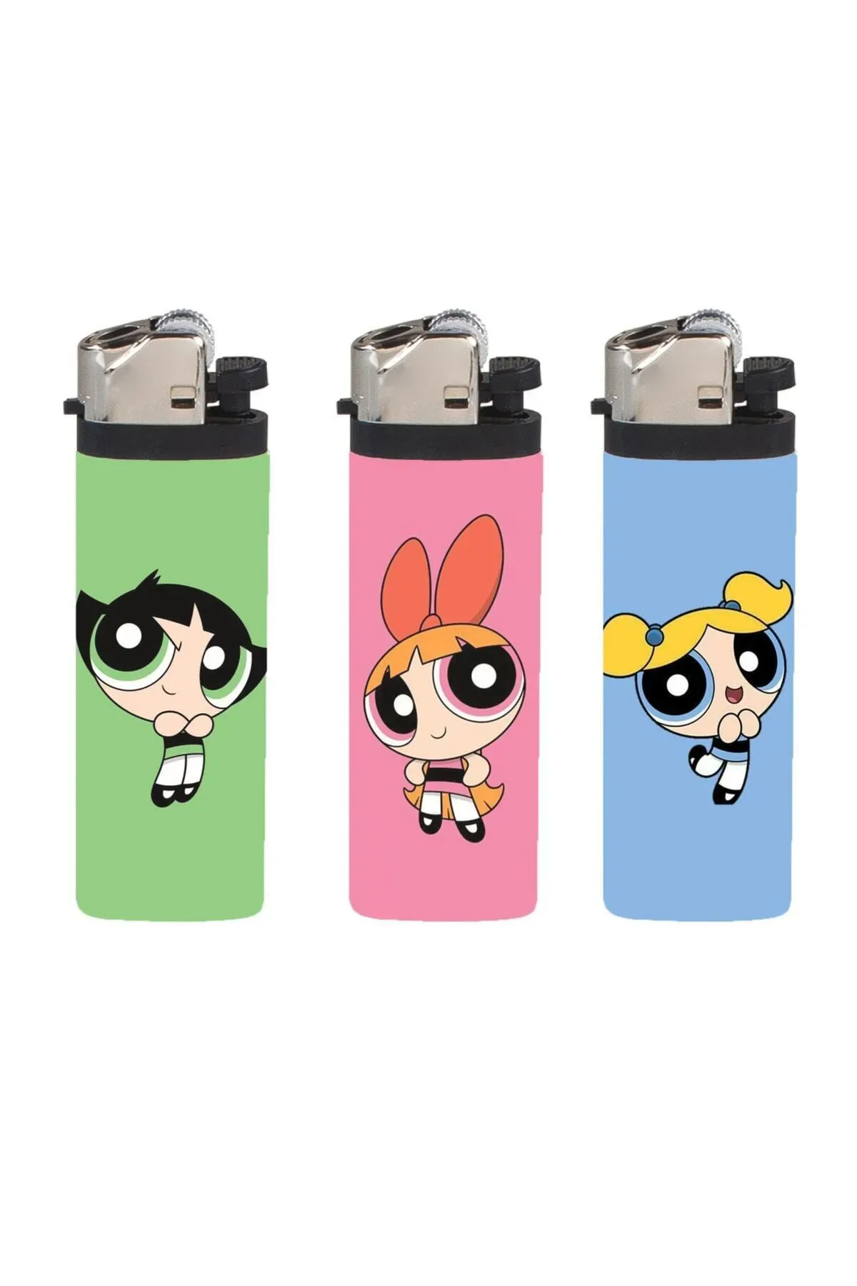 3 Adet Powerpuff Girls Team Kaplamalı Çakmak