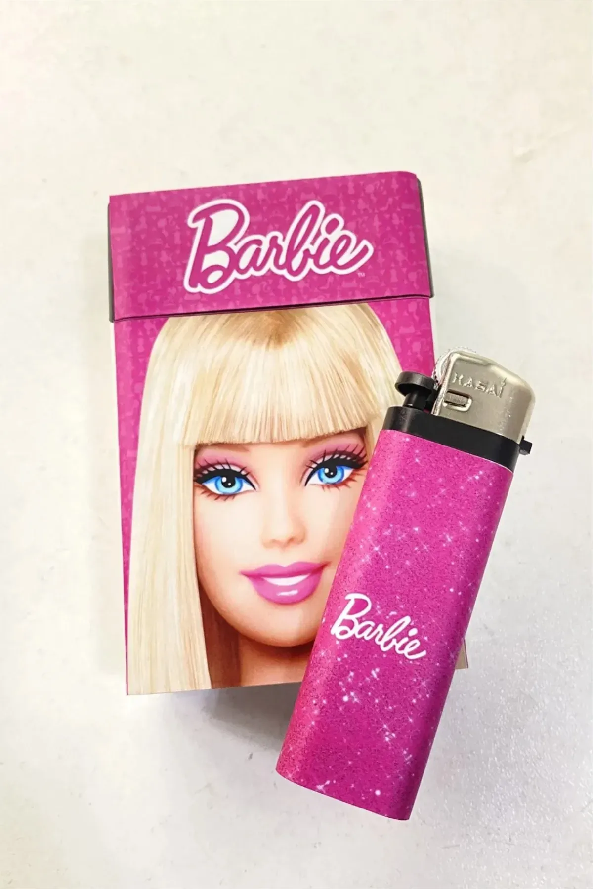 2'li Sigara Tabakası ve Çakmak  -  Simli Barbie Seti