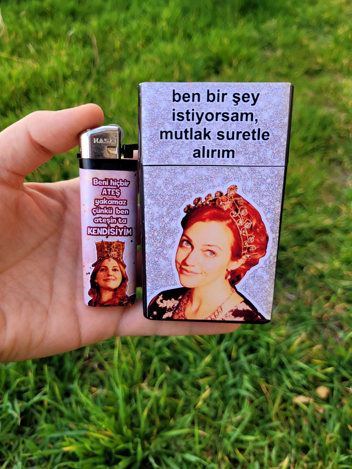 2'li Sigara Tabakası ve Çakmak  - Hürrem Sultan Set