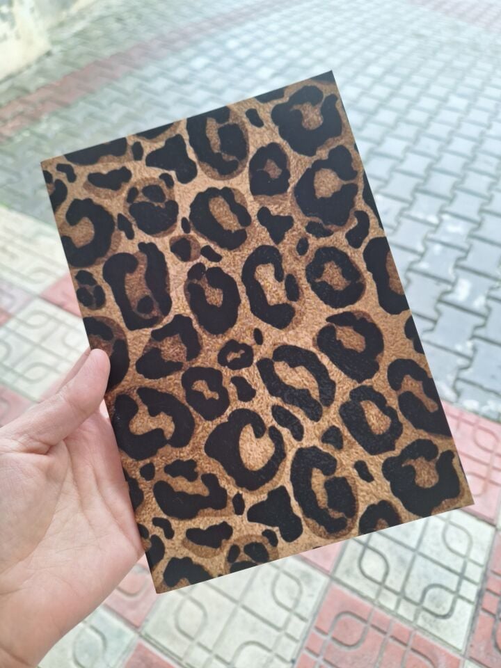 A5 Kahverengi Leopar Baskılı Defter