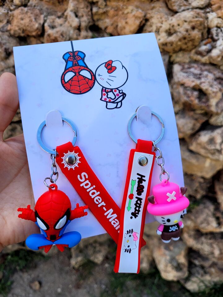 Hello Kitty & Spiderman 2'li D3 Anahtarlık Seti
