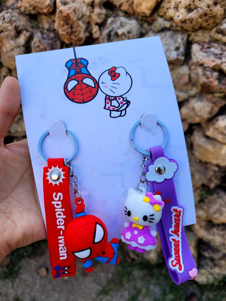 Hello Kitty & Spiderman 2'li D3 Anahtarlık Seti